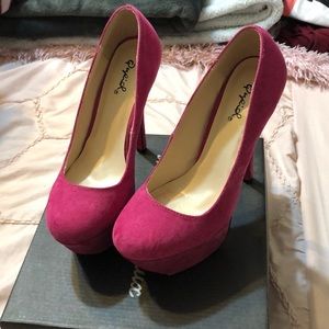 Magenta Suede Pumps